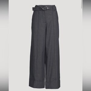 Ganni Charcoal Pinstripe Trousers